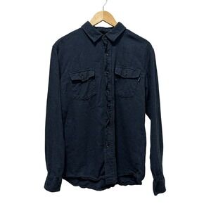 Valor Collective Twill Workwear Shirt Mens Medium Blue/Gray Button Down Cotton